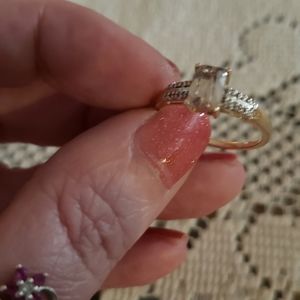 1.16ct csarite 10kt gold & diamond ring